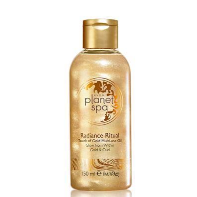 Avon Planet Spa Radiance Ritual Rozświetlający olejek do ciała, włosów i kąpieli z drobinkami złota - 150ml